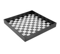 FUOYLOO Checkerboard Pattern Storage Tray for Makeup and Jewelry Organizing, Elegant Abs and Leather Vanity Tray, Small Desktop Organizer for Daily Essentials