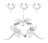 FUOYLOO Crystal Display Stand Elegant and Modern Pedestals 4pcs Silver Metal Sphere Base Holders for Eggshaped Objects and Spheres for Cabinet and Interior Décor