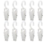FUOYLOO Curtain Clips Easy to Install White 10pcs with 360 Degree Rotatable Design Valance Clips and Coat for Shower Curtain and Door