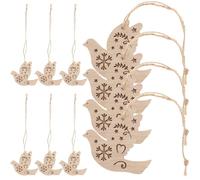 FUOYLOO Double Decorative Wood Chips 10Pcs Wooden Christmas Craft Shapes Bulk Ornaments for Autumn and Holiday Home Decoration