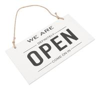 FUOYLOO Double-sided Wooden Door Sign Open Closed Sign Modern Chic Rustic Design White Wood with Rope String Clearly Tells Open Or Closed Easy to Turn for Store Window Decoration