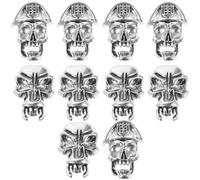 FUOYLOO Dreadlocks Hair Rings 10Pcs Metal Braiding Accessories for Men Beard Pirate Style Hair Decorations for Braids Skull Pendants Women