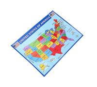 FUOYLOO Educational Usa Map Wall Poster for Social Studies Classroom Laminated Geography Map Large Size for Students