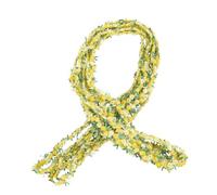 FUOYLOO Embroidered Floral Ribbon Rose Trim Yellow 4.5M for Costume and Table Setting Decoration
