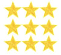 FUOYLOO Embroidery Patches Decorative and Repair Patches Polyester Five-Pointed Star Yellow 10pcs for Clothing Suitable for Backpacks and Jackets in Craft Project