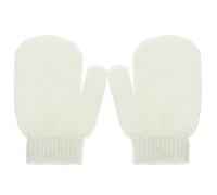 FUOYLOO Exfoliating Bath Mitts 2Pcs Double-Sided Body Scrubber Gloves for Gentle Skin Massage and Spa Shower Use in White