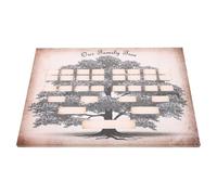 FUOYLOO Fillable Family Tree Canvas Poster Handwritten Family Genealogy Charts Interactive Wall Art Wooden Frame Suitable for Classroom Projects and Home Decor