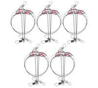 FUOYLOO Fishing Rig Connection 5Pcs Saltwater Wire Leader with Balance Hook for Sea and Surf Fishing