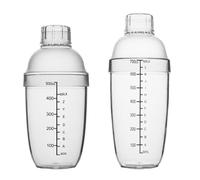 FUOYLOO Freezing-Proof PC Shaker Set 530cc and 700cc with Scale, Modern Design and Frosted Appearance, Time Saver Cocktail and Milk Tea Shake Bottle for Home and Bar Use