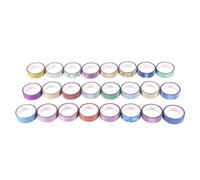 FUOYLOO Glitter Masking Tape Set Random Color 10pcs 1.5cm X Each, Bopp Material Delicate Finish, for Planner Organizing and Highlighting Calendar Pages for Scrapbook Decoration