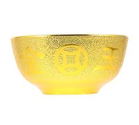 FUOYLOO Golden Plastic Desktop Bowlup with Intricate Carvings, Multi-use and Easy to Clean Drinking Cups for Household and Collecting Buddhist Art Crafts