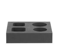 FUOYLOO Graphite Ingot Mold 4-Slot Casting Melting Mold for Gold Silver Copper Non-Ferrous Metal Smelting Furnace Kit Jewelry Casting Tool