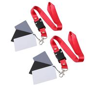 FUOYLOO Grey Black White Balance Cards 2Pcs with Lanyard for Precise Exposure in Photography and Video Recording