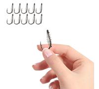 FUOYLOO High-Carbon Steel Fishing Hooks Spring Set 10Pcs Barbed Hooks for Grass Carp and Outdoor River Fishing