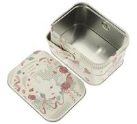 FUOYLOO Holiday Tinplate Cookie Box with Handle, Printed Metal Biscuit Tin with Lid, Christmas Candy Storage Box for Holiday Treats and Biscuit Packaging