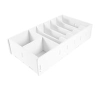 FUOYLOO Large Cash Drawer Tray Storage Box PVC Foam Board with 7 Compartments for Separating Coins Bills and Receipts Sleek Stylish White Organiser for Office Workspace