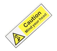FUOYLOO Low Ceiling Warning Sign 20Cm X 6.6Cm Self Adhesive Safety Sticker for Indoor Caution Areas