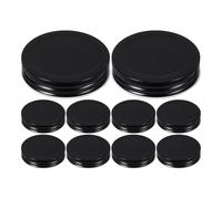 FUOYLOO Metal Mason Jar Lids 12Pcs Black 70Mm Tinplate Leakproof Covers with Vertical Bar Groove for Food Preservation and Bottle Replacement