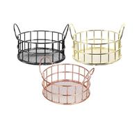 FUOYLOO Metal Wire Storage Baskets round Shape and Iron Material with Mesh Structure 3pcs Organizer to Sense of Order for Documents and Fruits for Vanities and Bathrooms