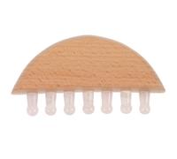 FUOYLOO Mini Comb Scalp Massager 3.5x2x0.5inch Pink Artificial Jade and Wood round Shape Adorable Appearance Details Sl esign for Daily Hair Care and Travel Use