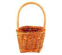 FUOYLOO Mini Square Rattan Flowerpot Basket Natural Woven Storage Container for Artificial and Fresh Flowers Eco-friendly Decorative Planter for Wedding Home Office Banquet Use
