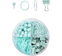 FUOYLOO Multi-Function File Clips Office Clips Metal and Plastic Green Practical Document Organizer Tool Kit for Office and Home