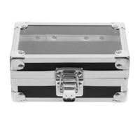 FUOYLOO Nail Drill Bits 5pcs Holder with Multiple Holes Storage Box for Displaying Nail Bits Aluminium and Acrylic Construction Black