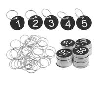 FUOYLOO Numbered Locker Tags 100Pcs Circular Plastic Labels with Metal Rings for Repair and Daily Use in Black