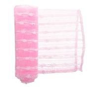 FUOYLOO Nylon Exfoliating Body Scrub Cloth Korean Soft Back Washcloth Long Foam Bath Towel Pink for Shower and Skin Care