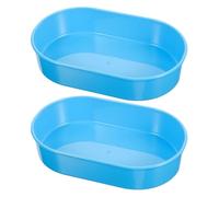 FUOYLOO Pill Organizer 2Pcs Small Plastic Medication Storage Tray for Travel and Hospital Use Daily Medicine Dispensing Blue