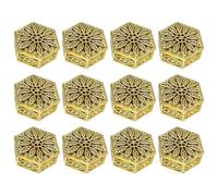 FUOYLOO Plastic Candy Boxes 12Pcs Set Gold 6X3Cm Multi-Function Cases for Wedding Favour and Homemade Sweet Storage