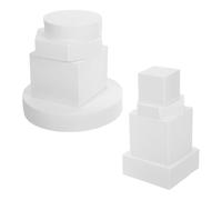 FUOYLOO Polymer Foam Geometric Cube Photography Props 8Pcs White Blocks for Desktop and Flat Background Photography