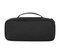 FUOYLOO Portable Digital Storage Pouch for Cables and Hard Disks with Removable Partitions and Handle, Made of Sturdy New Jacquard Fabric, Travel Accessories Bag That Can Be Put Black