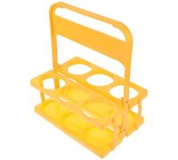 FUOYLOO Portable Foldable 6-bottle Beer Rack Carry Handle Drink Carrier Yellow Macaron Color Beer Bottle Basket for Parties and Outdoor Use