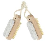 FUOYLOO Pumice Stone Foot Scrubber and Nail Brush Double-Sided Exfoliator with Compact 3.7In Size for Shower and Bath Use