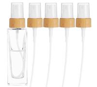 FUOYLOO Pump Sprayer Fine Mist Heads 5Pcs Spray Bottle Nozzle Replacement Leak-Proof for Essential Oil and Perfume Bottles Bamboo Finish for Cosmetic Use