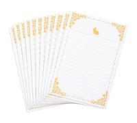 FUOYLOO Retro Kraft Letter Papers 20 Sheets A5 Size Thickened Paper with White Lace Border for Wedding Invitations and Greeting Cards