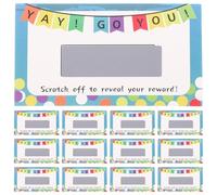 FUOYLOO Scratch Off Cards DIY 100 Pcs Blank Reward Stickers for Teacher Classroom Incentives and Student Appreciation Activities