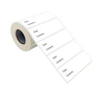 FUOYLOO Self-Adhesive White Date Marked Labels 1 Roll 500pcs Easy to Peel and Stick for Essential Oil Bottles and Storage Jars for Food Classification and Craft Supplies
