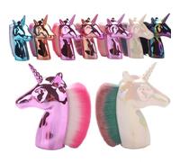 FUOYLOO Shape Foundation Brush Pink Bristles and Golden Handle Professional Powder Makeup Brush for Women Bag for Face Makeup