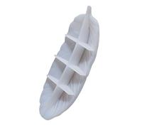 FUOYLOO Silicone Plume Shape Resin Casting Mold with Leaf Tray Design for Easy Demolding and Versatile Applications, for Crafting Mirror Frames and Jewelry Holders, White Colour