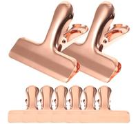 FUOYLOO Stainless Steel Food Sealing Clips 8Pcs Rose Gold Snack Bag Sealer for Bread Chips Coffee Grains Kitchen Chip Bag Clips