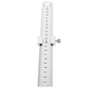 FUOYLOO Stainless Steel Precision Ruler with Positioning Block, 20Cm Metal Measuring Gauge for Carpentry and Engineering, 0.7Mm Thick Sturdy Scale Tool for Craft and Drafting