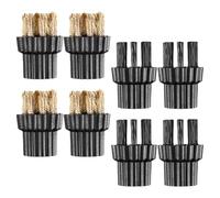 FUOYLOO Steam Cleaner Brush Head Set 8Pcs Multifunctional Metal Nylon Plastic Replacement Parts for Household and Industrial Cleaning Machines