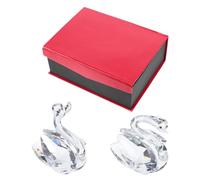 FUOYLOO Swan Ornament Sturdy Design Beautiful Fine Workmanship 1 Pair Synthetic Quartz Material Home Decor for Office and Car Decoration Wedding Banquet Supply