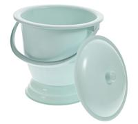 FUOYLOO Thickened Handheld Chamber Pot with Lid Portable Urinal Bucket for Adults Night Pot for Urine Home Use Blue 1pcs