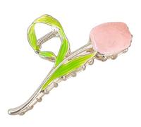 FUOYLOO Tulip Flower Hair Claw Clip Flower Clips Alloy Strong Flexibility Hold Hair Stylish Chic Simple Design for Women Suitable for Cooking and Taking A Bath