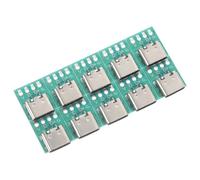 FUOYLOO USB C Connector Board 10 Pcs Female Type C 3.1 with Pcb Converter Board for DIY Data Cable and Wire Transmission