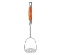 FUOYLOO Vegetable Masher Stainless Steel Potato Crusher with Wooden Handle Suitable for Food and Fruit