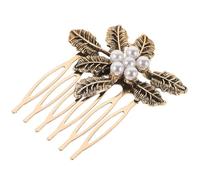 FUOYLOO Vintage Bridal Hair Side Comb Retro Leaf Pattern Decorative Hair Accessories for Women Wedding Bride Headwear Elegant Classic Style